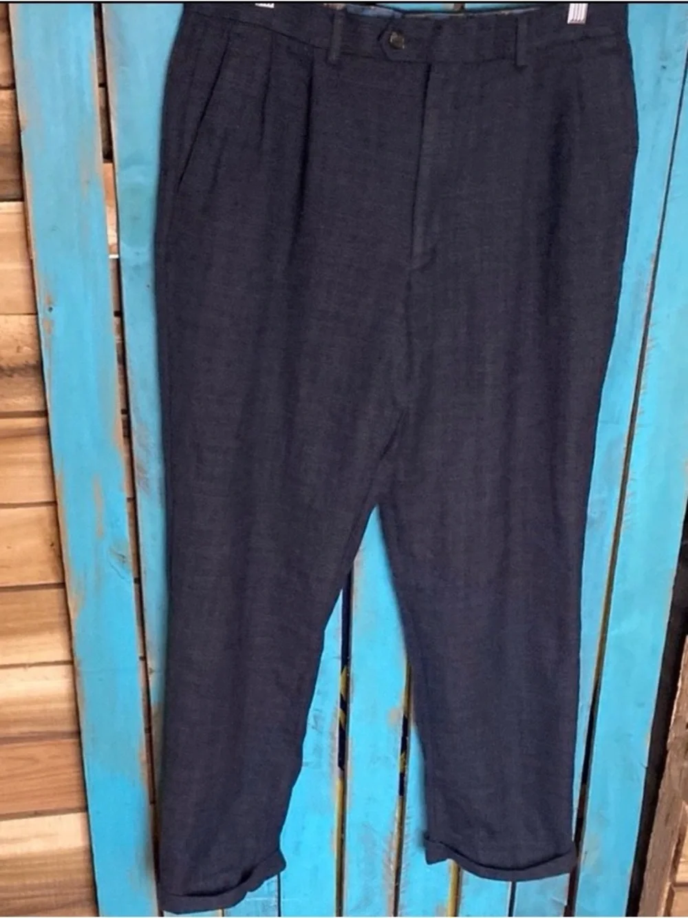 Lauren Ralph Lauren Men's Classic Blue and Gray wool Pants size 33x28 (tag 34x30
